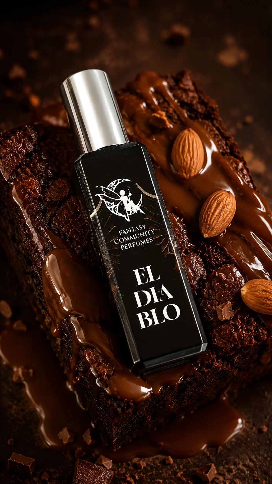 El Diablo heart notes — coffee, caramel and almond, a bittersweet gourmand blend