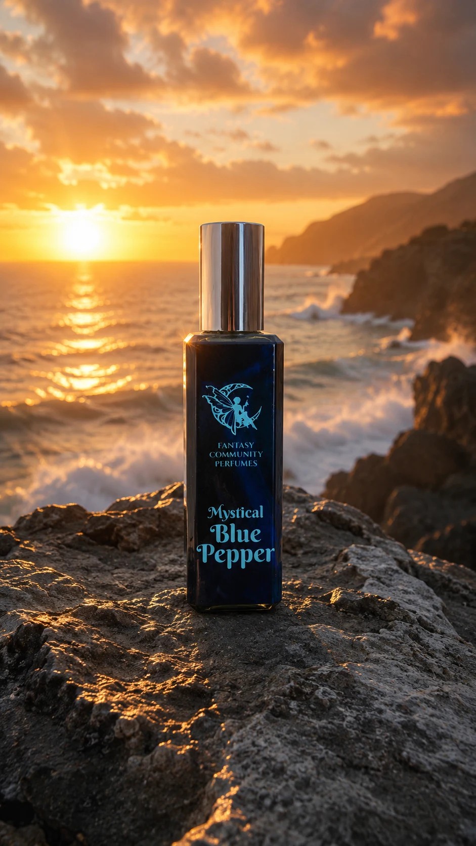 Mystical Blue Pepper dry-down — ambroxan, incense, tonka and vanilla trail on skin