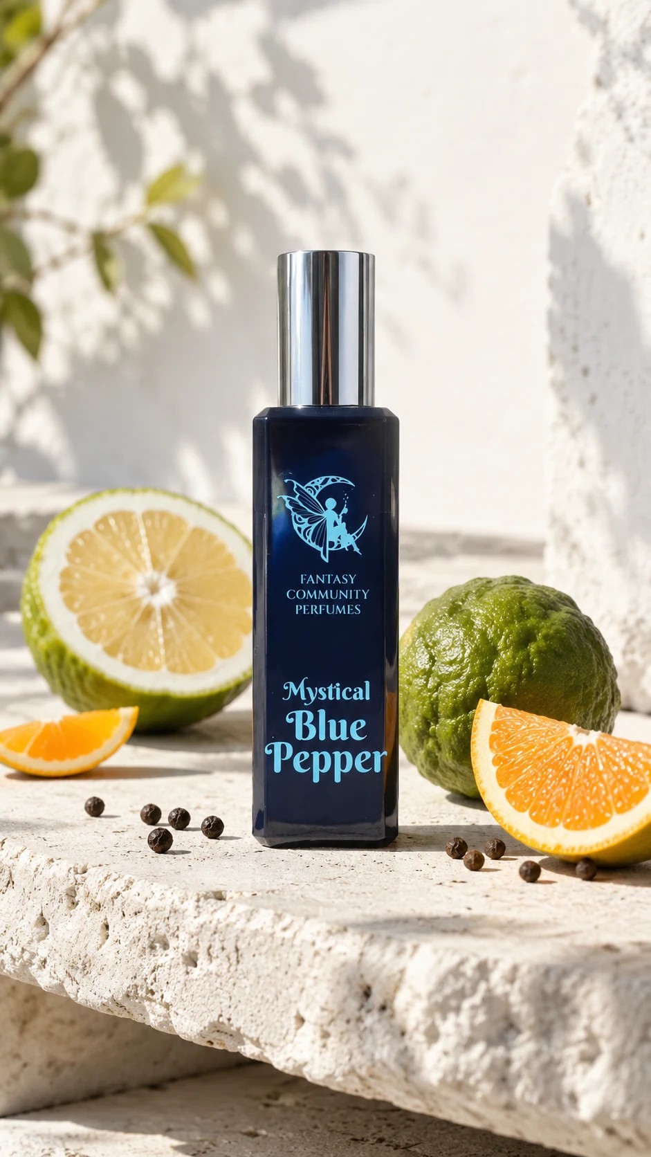 Mystical Blue Pepper by Fantasy Community Perfumes — icy blue pepper fougère perfume, collection banner