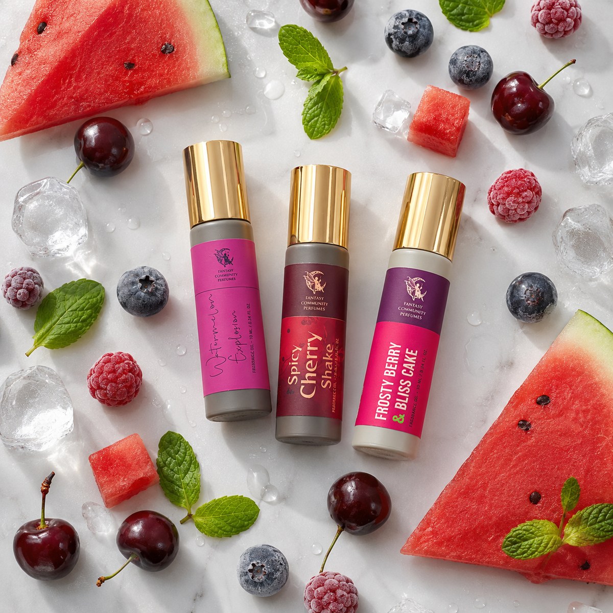 Fruit Shake — three fruity oil rollers