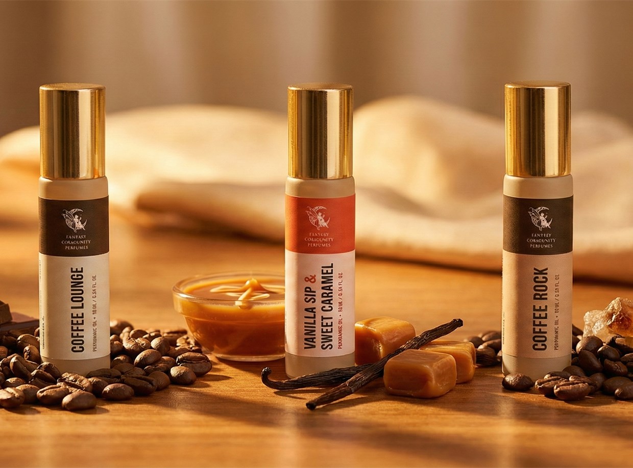 Coffee Addict — three coffee oil rollers