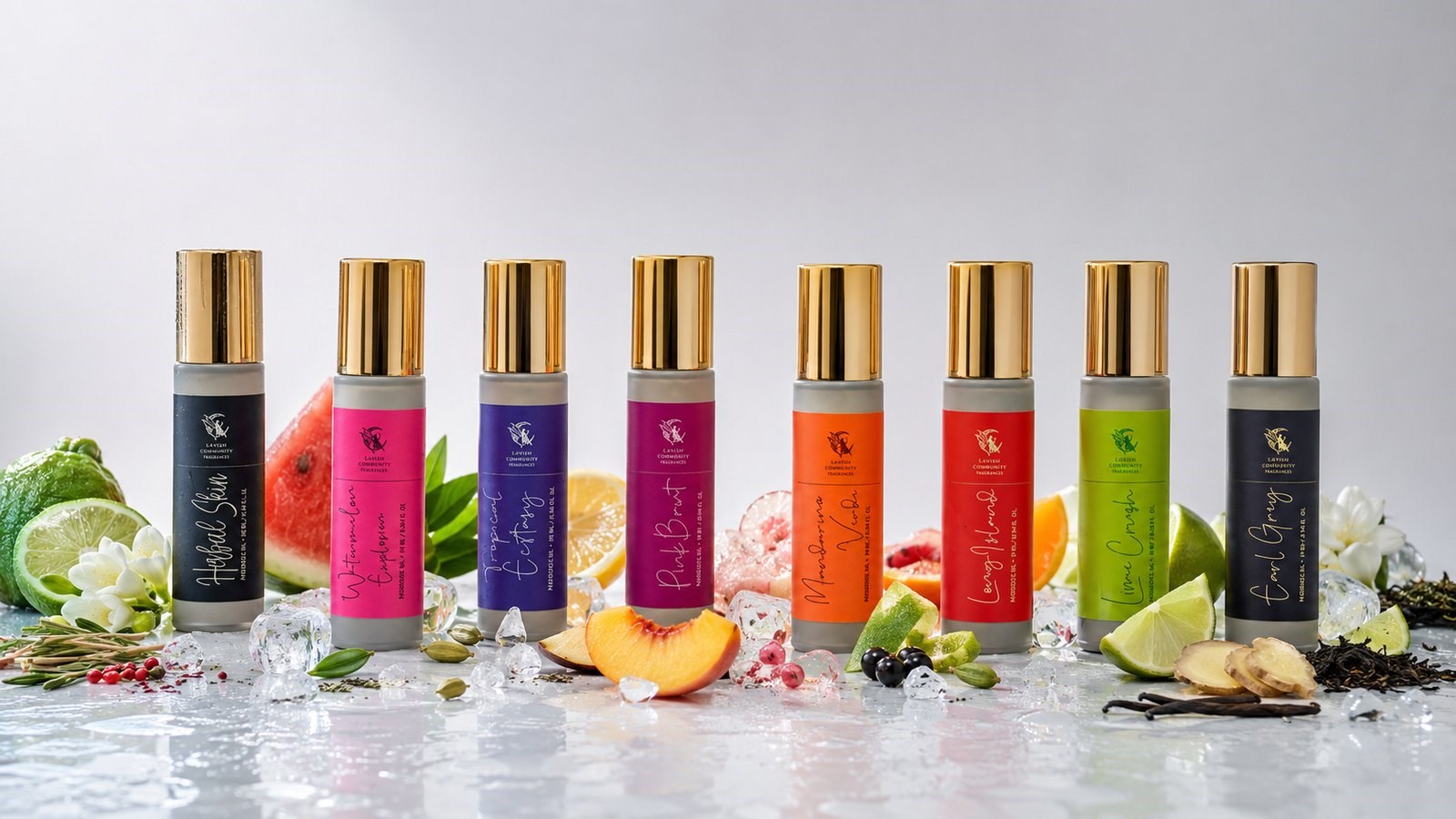 All eight Tenderis Molecular oil rollers, 10 ml each